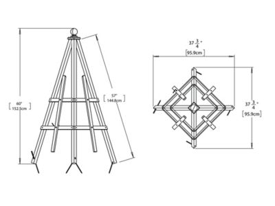 Image showing  38 in. L x 60 in. H Cedar Garden Obelisk Trellis, Golden Brown