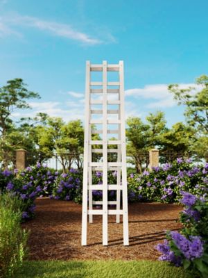 Image showing  Classic 14 in. L x 68 in. H Vinyl A-Frame Ladder Garden Trellis, White