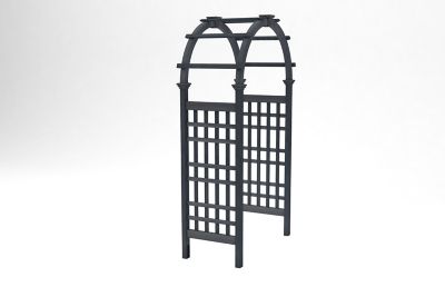 Image showing  Rosewood 47 in. L x 24 in. W Cedar Arbor, Charcoal