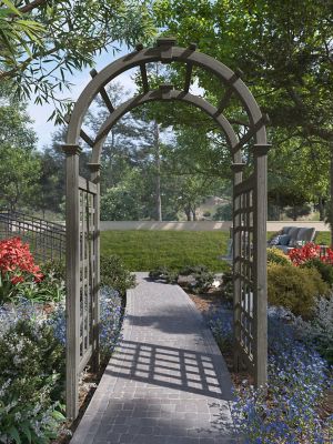 Image showing  Rosewood 47 in. L x 24 in. W Cedar Arbor, Charcoal