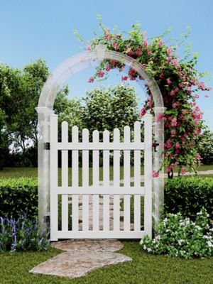 Image showing  Classic 4 x 5ft. Vinyl Garden Arbor Fence Gate, White