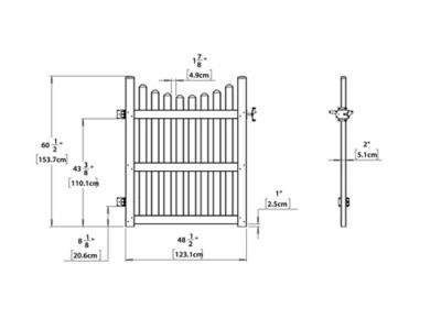 Image showing  Classic 4 x 5ft. Vinyl Garden Arbor Fence Gate, White
