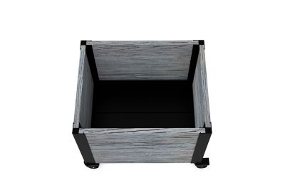 Image showing  Urbana 22 in. L x 18 in. W x 18 in. H Vinyl Planter with Wheels, Slate Gray