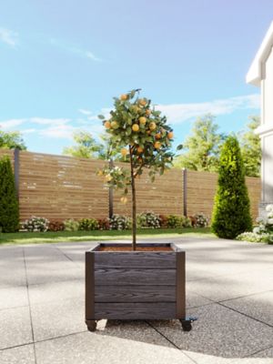 Image showing  Urbana 22 in. L x 18 in. W x 18 in. H Vinyl Planter with Wheels, Slate Gray