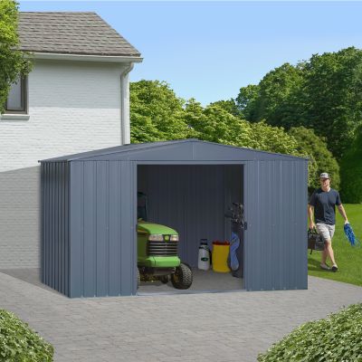 Image showing  Essentials 10 x 8 x 6.3 ft. Charcoal Essential Steel Shed