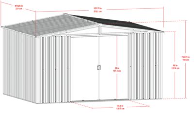 Image showing  Essentials 10 x 8 x 6.3 ft. Charcoal Essential Steel Shed