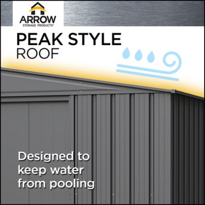 Image showing 6 th Arrow Essentials 10 x 8 x 6.3 ft. Charcoal Essential Steel Shed