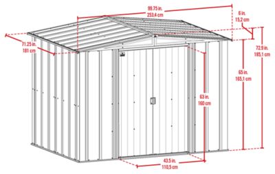 Image showing  Essentials 8 x 6 x 6.1 ft. Charcoal Essential Steel Shed