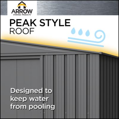 Image showing 5 th Arrow Essentials 8 x 6 x 6.1ft. Charcoal Essential Steel Shed