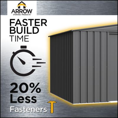 Image showing 8 th Arrow Essentials 8 x 6 x 6.1ft. Charcoal Essential Steel Shed