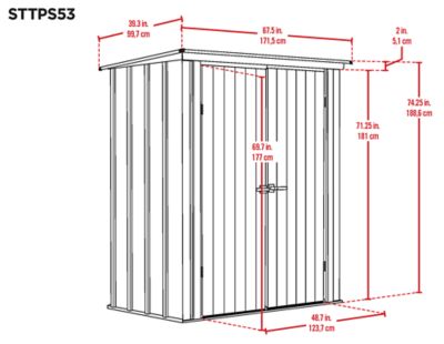 Image showing  3 x 5 x 6.25 ft. Vintage Green Scotts Potting Shed