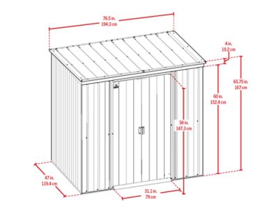 Image showing  Essentials 6 x 4 x 5.9 ft. Charcoal Essential Steel Shed
