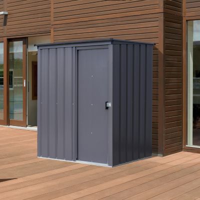 Image showing  Essentials 5 x 3 x 6.2ft. Charcoal Essential Steel Shed