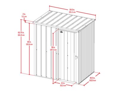 Image showing  Essentials 5 x 3 x 6.2ft. Charcoal Essential Steel Shed