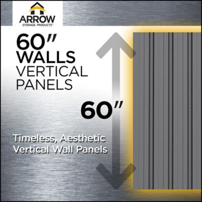 Image showing  Essentials 5 x 3 x 6.2ft. Charcoal Essential Steel Shed