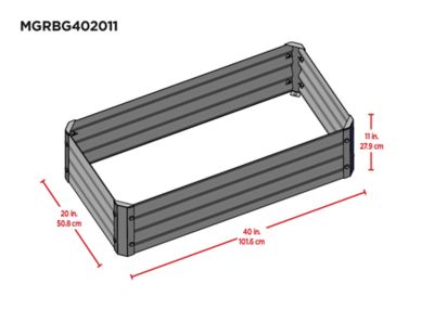 Image showing  2 x 4 x 1ft. Galvanized/Green Raised Garden Bed