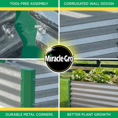 Image showing  2 x 4 x 1ft. Galvanized/Green Raised Garden Bed