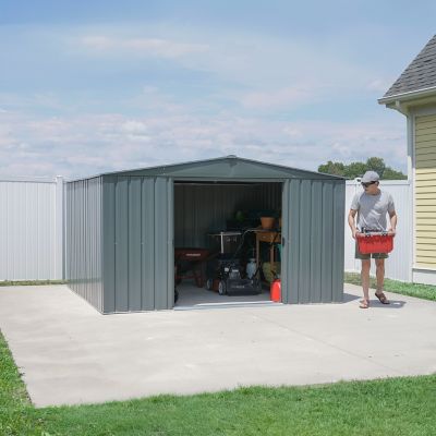 Image showing  Essentials 10 x 10 x 6.3ft. Charcoal Essential Steel Shed