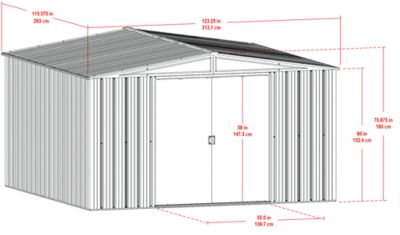 Image showing  Essentials 10 x 10 x 6.3ft. Charcoal Essential Steel Shed