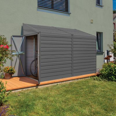 Image showing  Yardsaver 4 x 10 x 6.8ft. Charcoal Yardsaver Steel Storage Shed