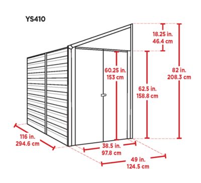 Image showing  Yardsaver 4 x 10 x 6.8ft. Charcoal Yardsaver Steel Storage Shed