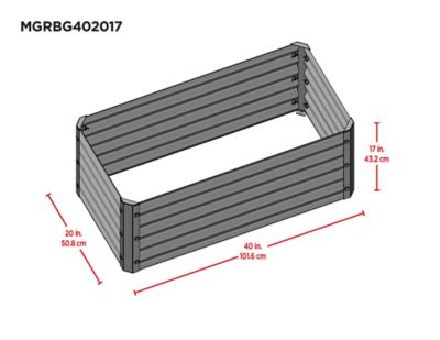 Image showing  2 x 4 x 2ft. Galvanized/Green Raised Garden Bed