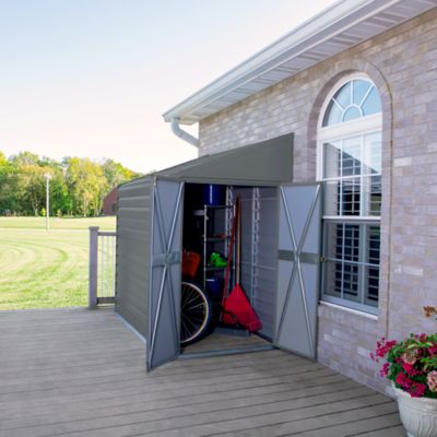 Image showing  Yardsaver 4 x 7 x 6.8ft. Charcoal Yardsaver Steel Storage Shed