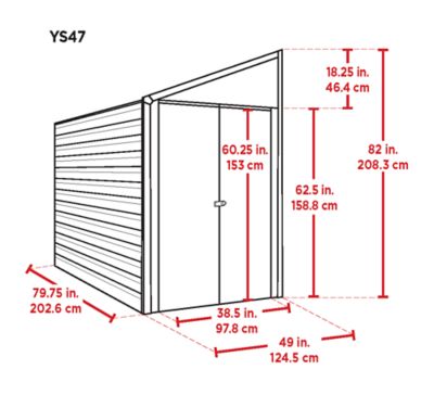 Image showing  Yardsaver 4 x 7 x 6.8ft. Charcoal Yardsaver Steel Storage Shed