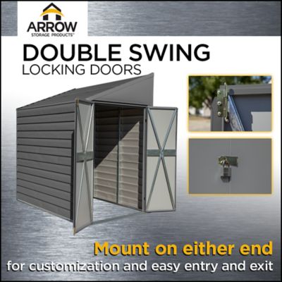 Image showing 6 th Arrow Yardsaver 4 x 7 x 6.8ft. Charcoal Yardsaver Steel Storage Shed