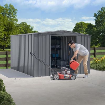 Image showing  Essentials 8 x 10 x 6.1ft. Charcoal Essential Steel Shed