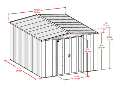 Image showing  Essentials 8 x 10 x 6.1ft. Charcoal Essential Steel Shed