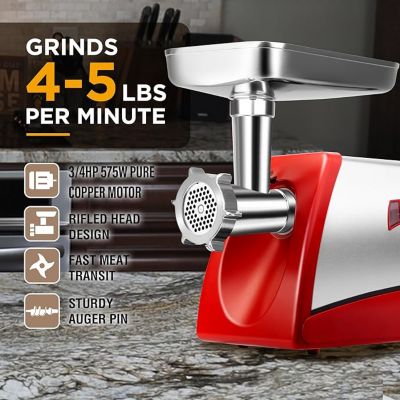 Image showing  #8 Household Meat Grinder, Red