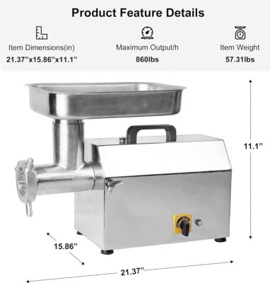 Image showing 7 th Valley Sportsman #12 Electric Commercial Meat Grinder