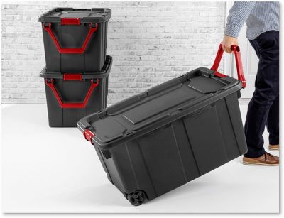 Image showing  40 Gallon Wheeled Industrial Storage Tote