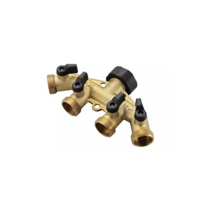GroundWork 4 Way Brass Manifold with Shutoff