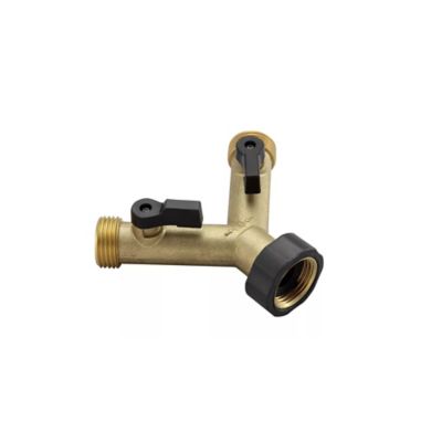 Image showing  Brass Dual Connector with Shutoff