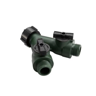 GroundWork 3/4 in. Dual Nylon Hose Connector with Shutoff