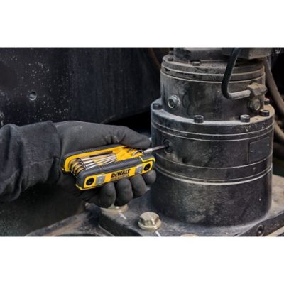 Image showing 6 th DEWALT 8 pc. Folding Locking Hex Key Set (SAE)