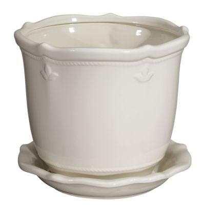 GroundWork Ceramic Planter, 10 in., White