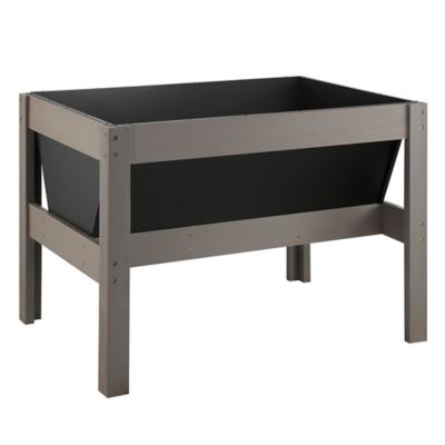 Image showing  9.5 cu. ft. Wooden Raised Bed Planter, 46 x 34in., Gray
