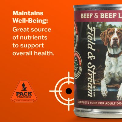 Image showing 6 th Field & Stream Pack Provisions Beef and Beef Liver Dinner Wet Dog Food, 12.5 oz.
