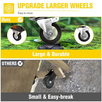 Image showing  Metal Frame Chicken Coop, Wooden Outdoor Large Hen House for 4-6 Chickens