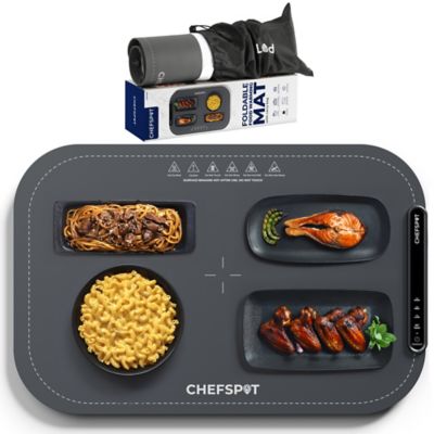 CHEFSPOT Foldable Food Warming Mat, Electric Buffet Warmer with 3 Heat Settings and Auto Shut-Off with Carry Bag, Gray