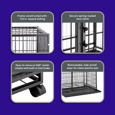 Image showing  54 in. Heavy-Duty Metal Tube Dog Kennel