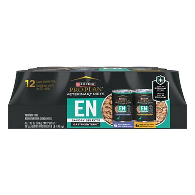 Purina Pro Plan Veterinary Diets EN Gastroenteric Savory Selects Adult Chicken/Lamb Wet Dog Food, 13.2 oz., Pack of 12 Cans