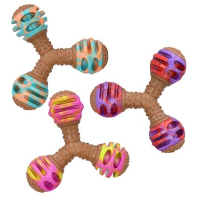 Multipet Giggle Triple Dumbbell Dog Chew Toy