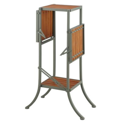 Image showing  Metal Folding Table with 4 Shelves