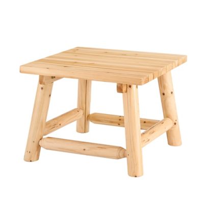 Red Shed Light Color Log Wood Side Table