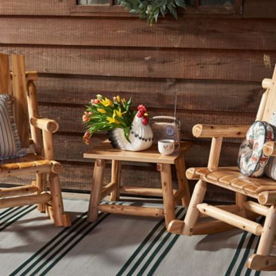 Image showing  Light Color Log Wood Side Table