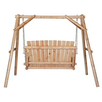 Image showing 5 th Red Shed Elkin 2-Person Log A-Frame Patio Swing, 500 lb. Capacity